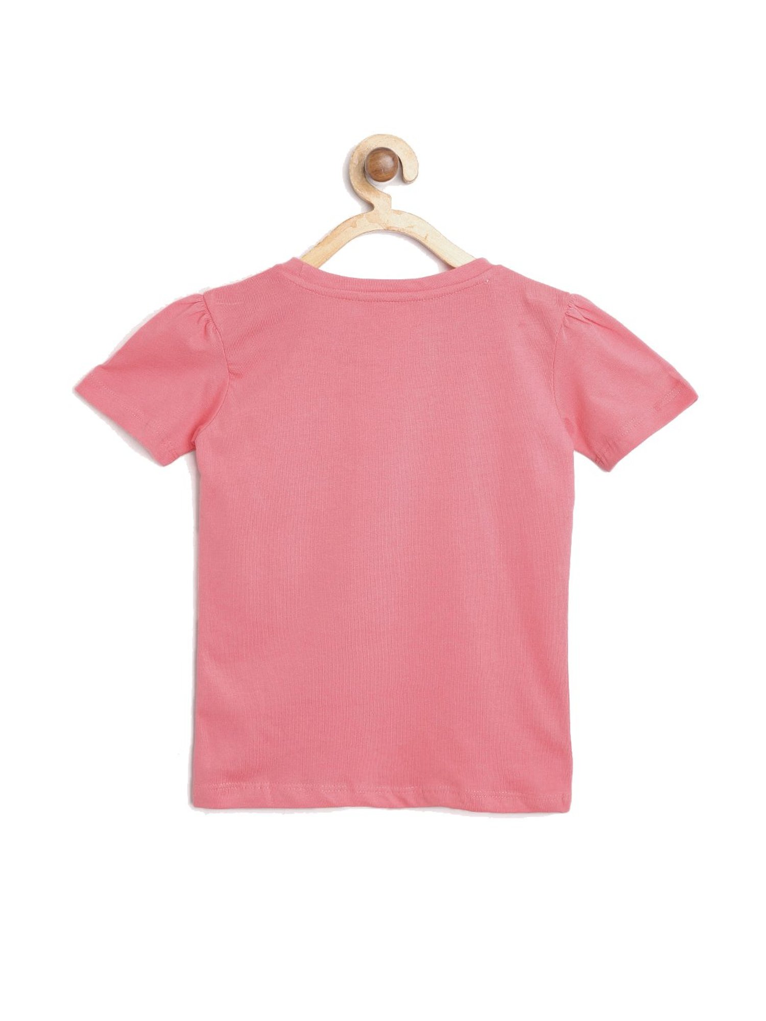 Lazy Shark Kids Peach & Yellow Printed  Top with  Shorts