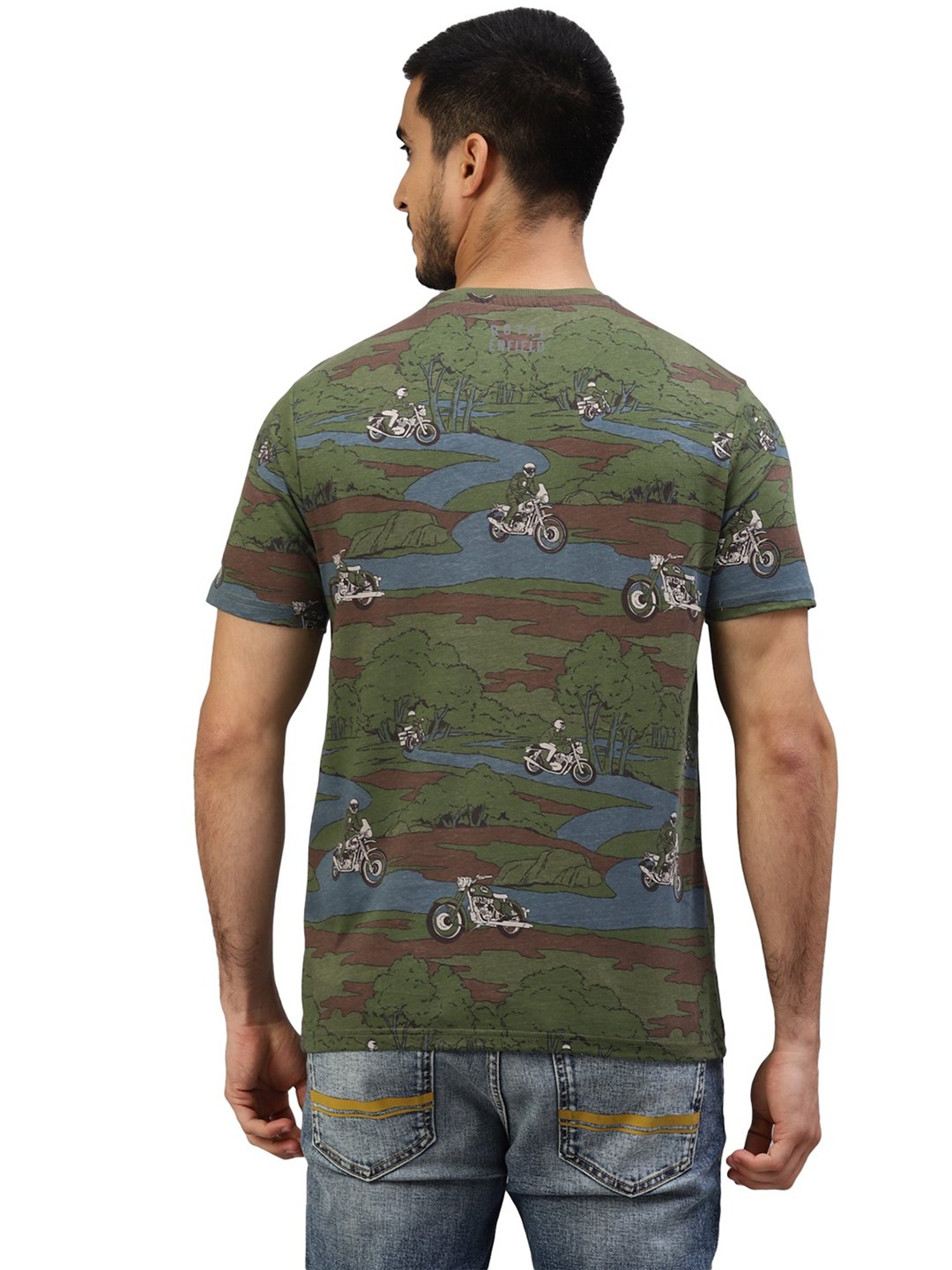 Royal Enfield Adventure Multicolor Regular Fit Printed Crew T-Shirt