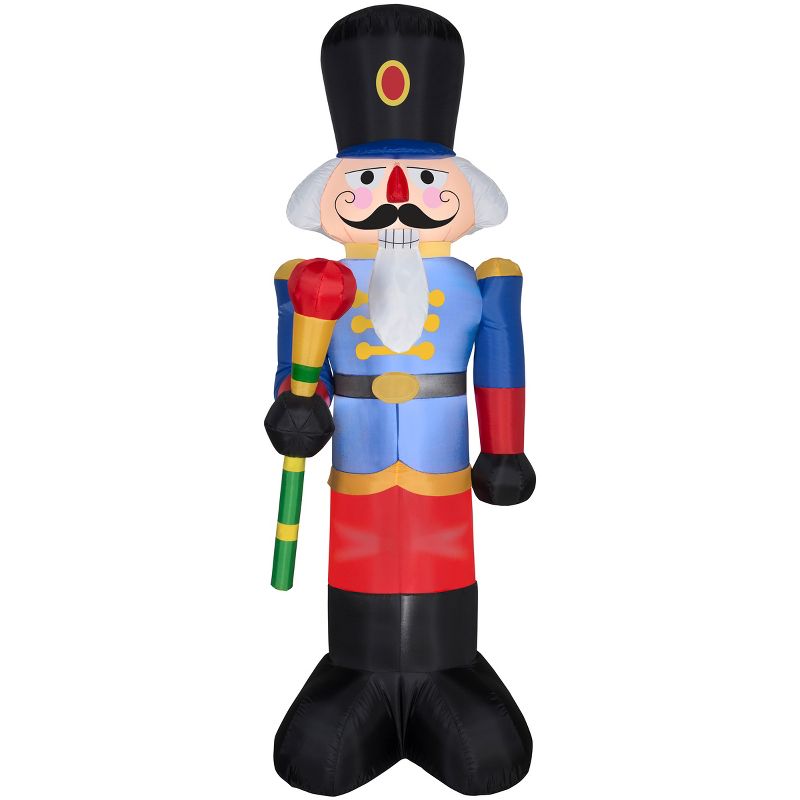 Gemmy Christmas Airblown Inflatable Blue Nutcracker , 6.5 ft Tall, Multicolored