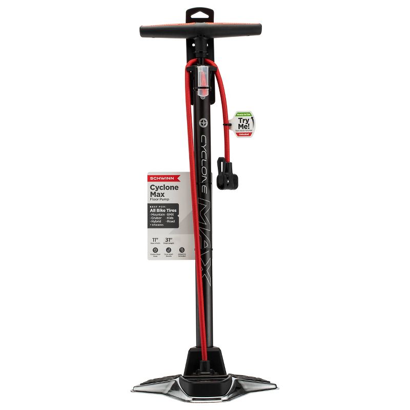 Schwinn Cyclone Max Refresh Floor Pump - Silver
