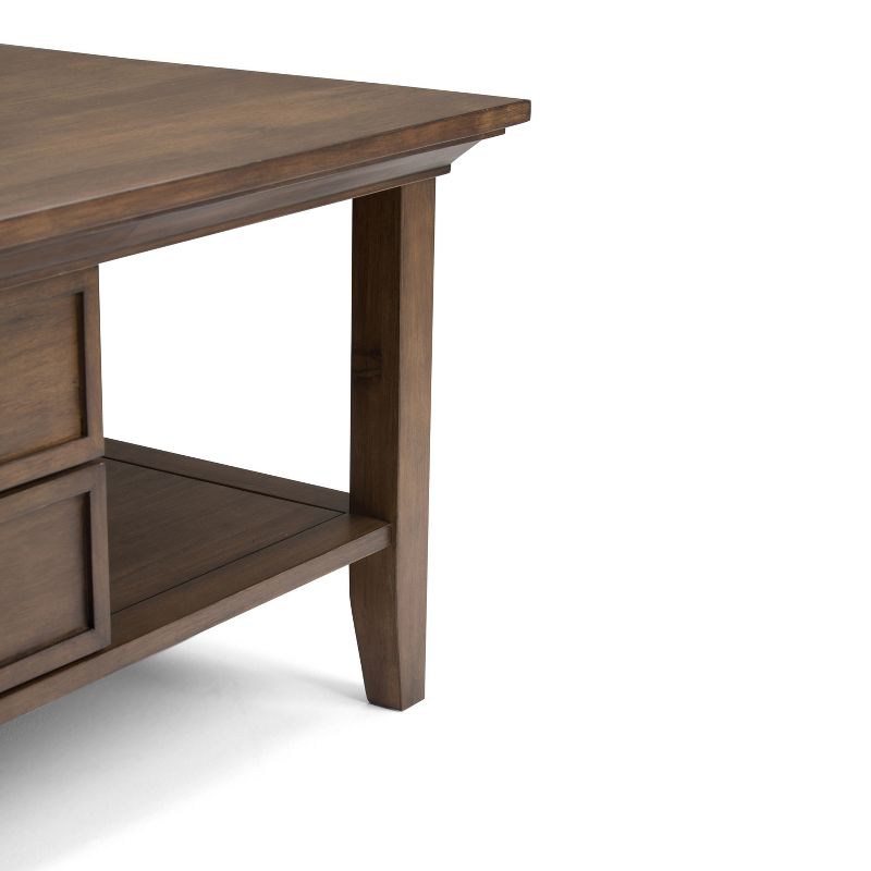 48" Mansfield Solid Wood Coffee Table Rustic Natural Aged Brown - WyndenHall