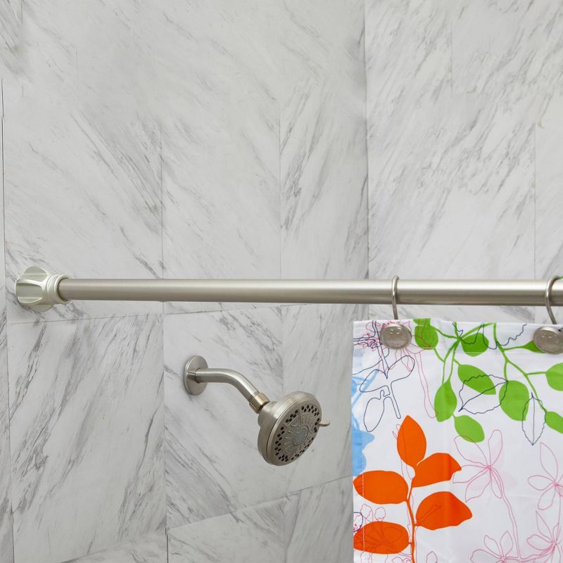 Shower Curtain Rod Silver - Elegant Home Fashions