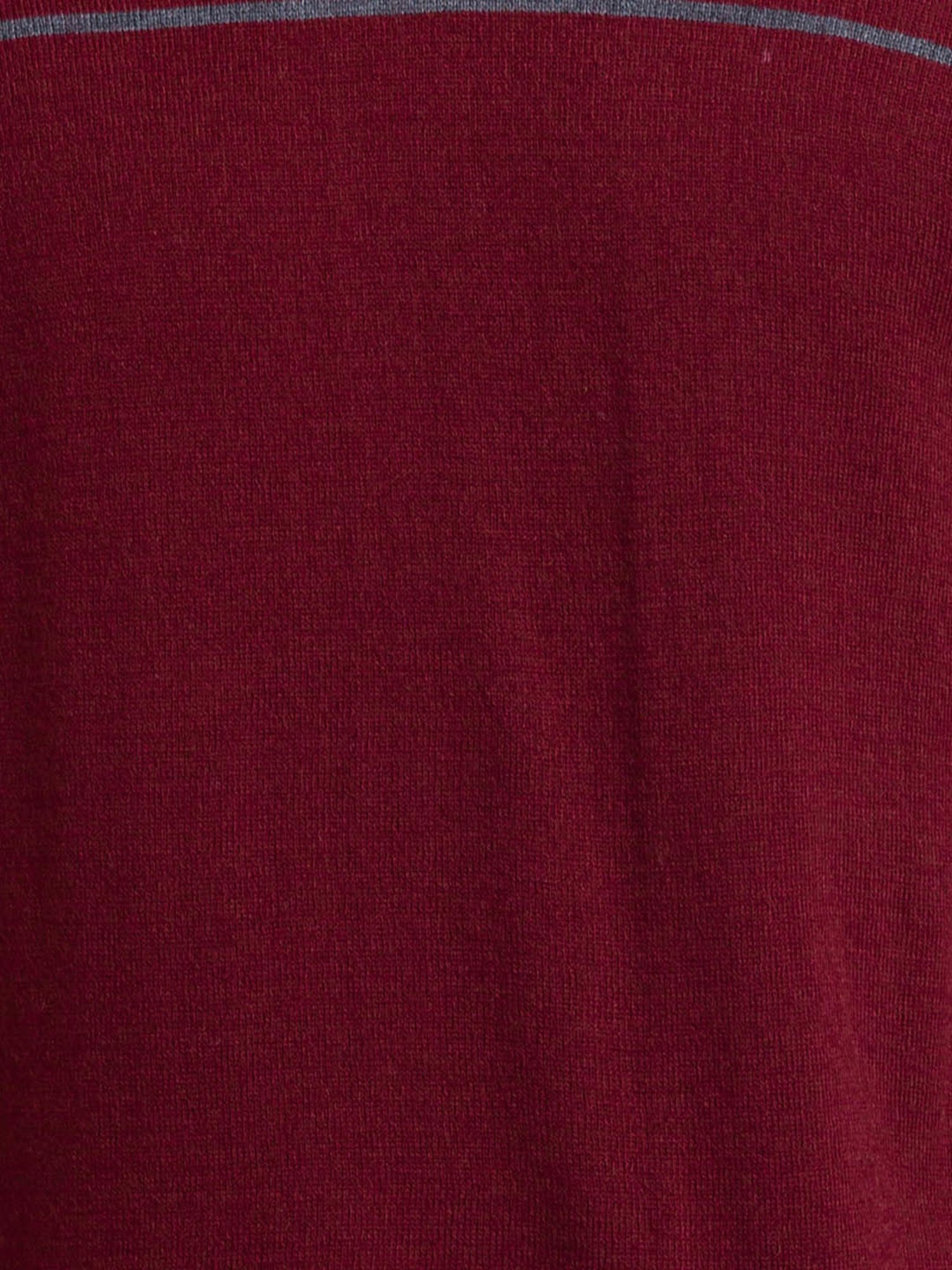 Raymond Maroon Regular Fit Striped Sweater