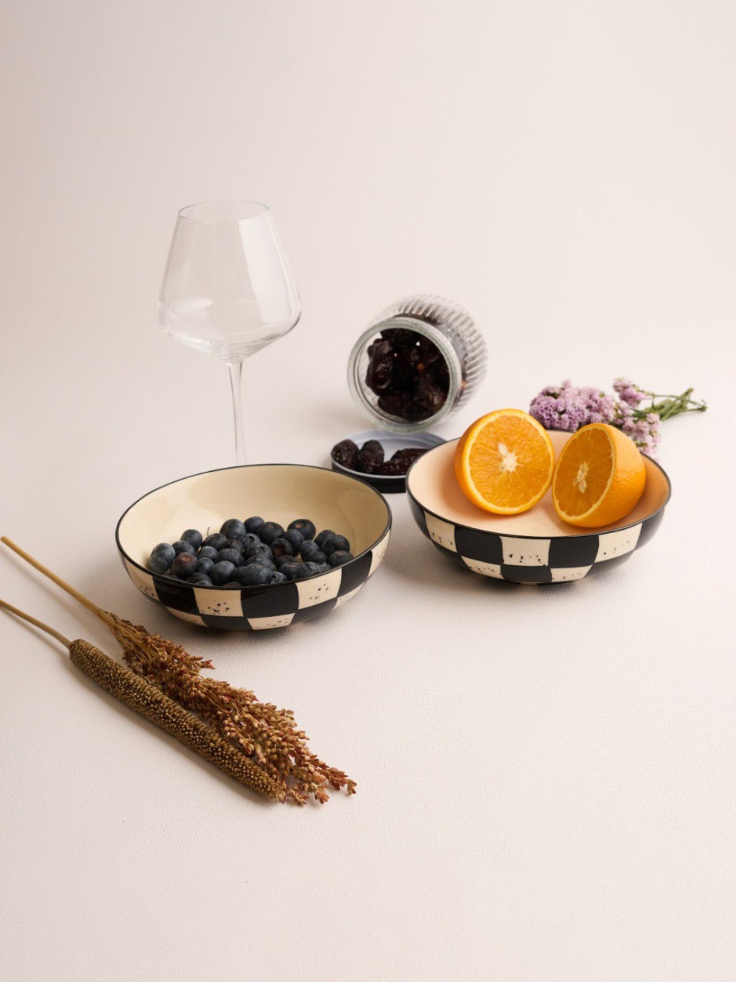 BlackCarrot Black & White Ceramic Dip Bowls Set of 2