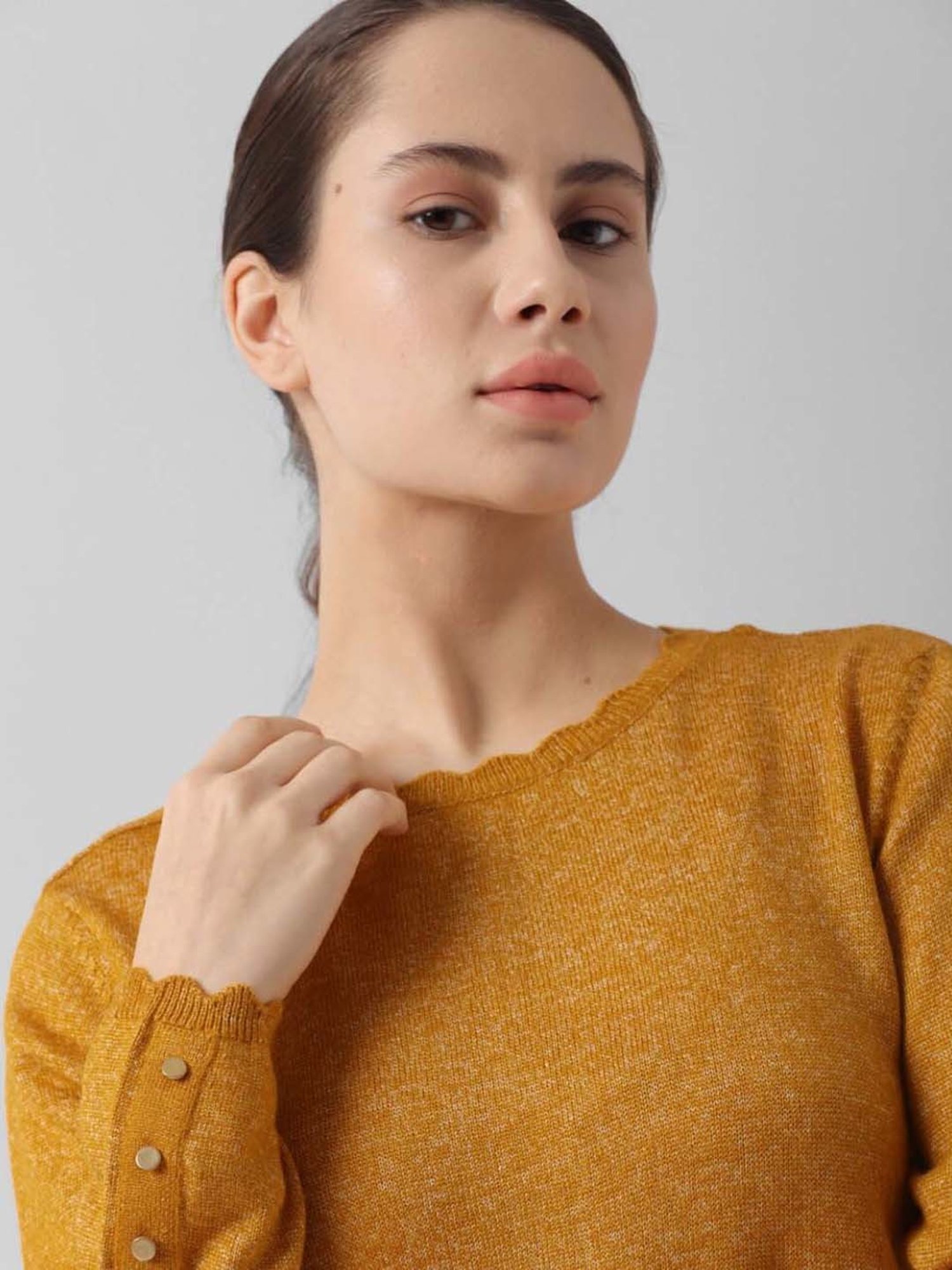 Van Heusen Yellow Regular Fit Top