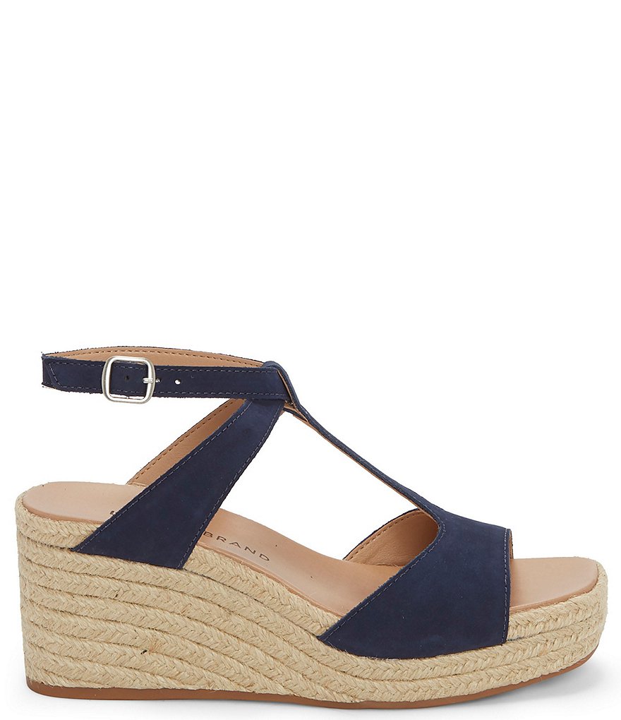 Lucky Brand Valki T-Strap Nubuck Espadrille Wedges