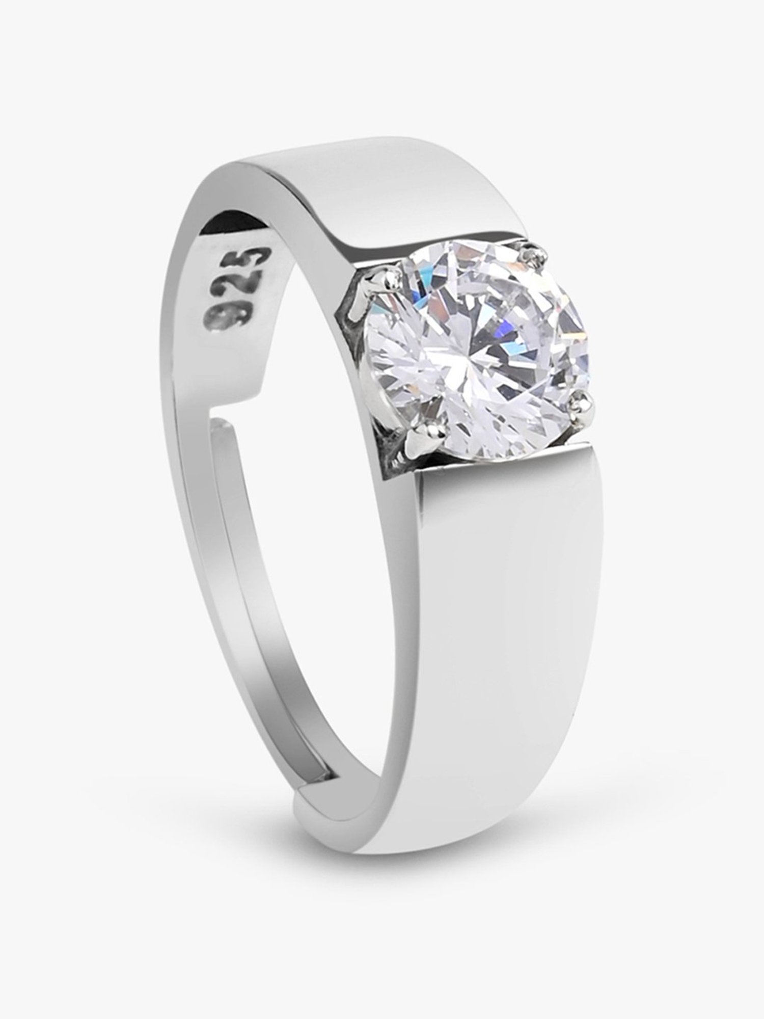 March by FableStreet Classic Solitaire Adjustable Men's Ring in 925 Silver