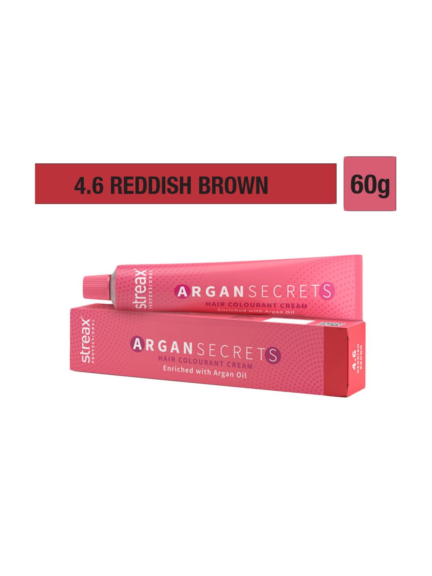Streax Professional Argan Secret Hair Colourant Cream Reddish Brown 4.6 - 60 gm