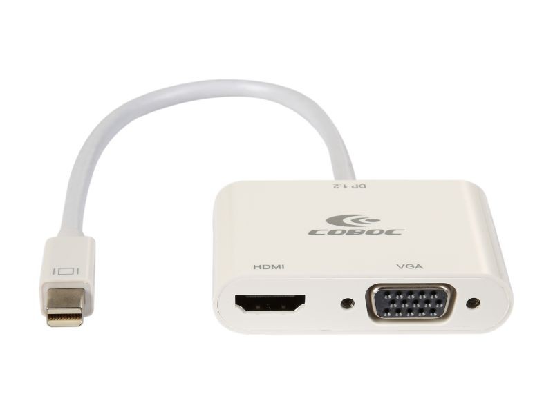 Coboc MDP122HV-6-WH Mini DisplayPort 1.2 to HDMI / VGA Adapter