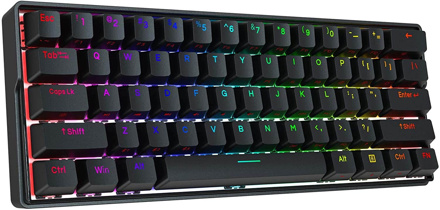Glorious Modular Mechanical Gaming Keyboard (GMMK)- Barebone Edition (DIY Assembly Required) (Full Size, Black) + Glorious Black Aura Keycaps (Bundle)