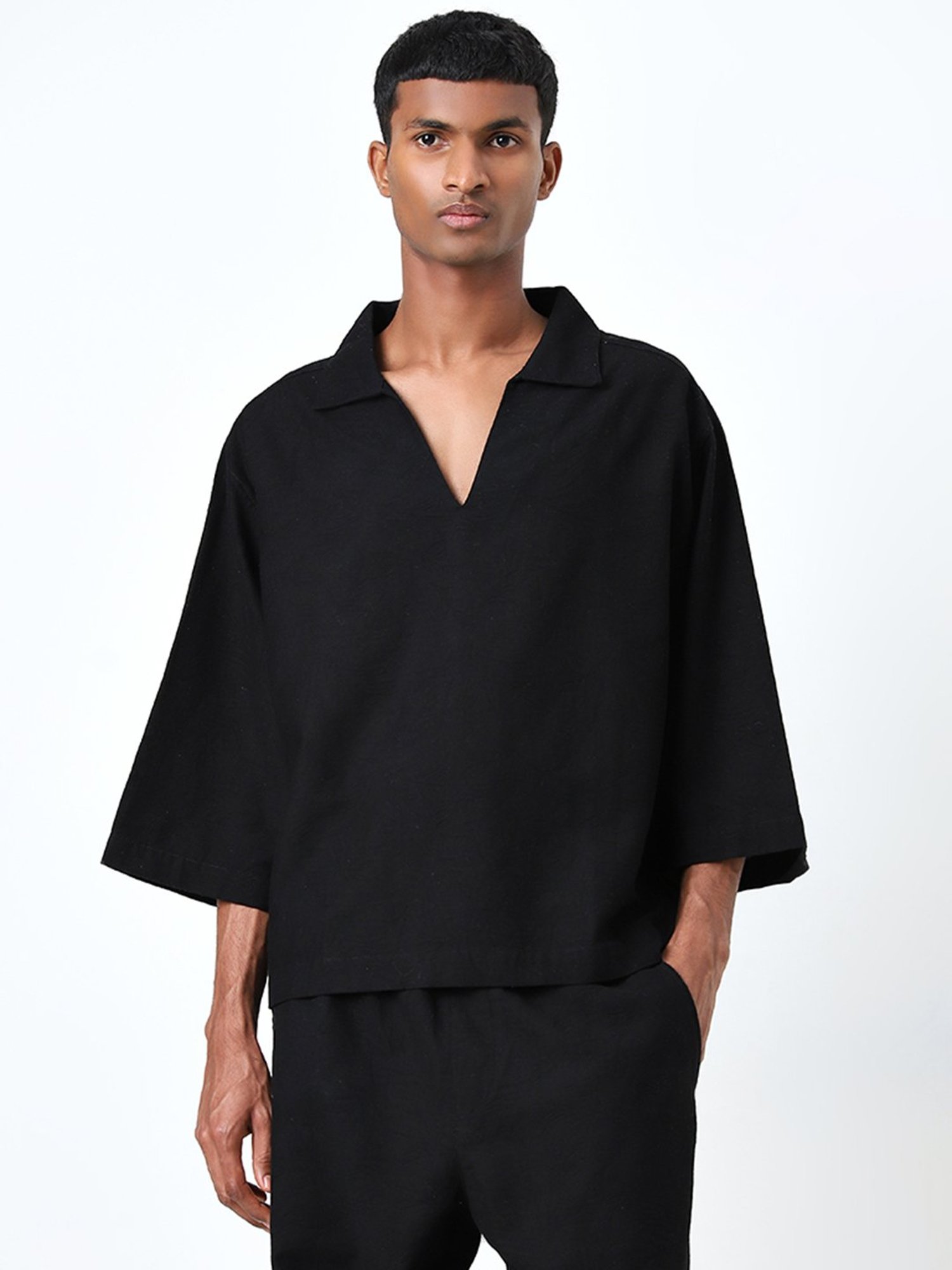 ETA by Westside Black Relaxed Fit Cotton T-Shirt