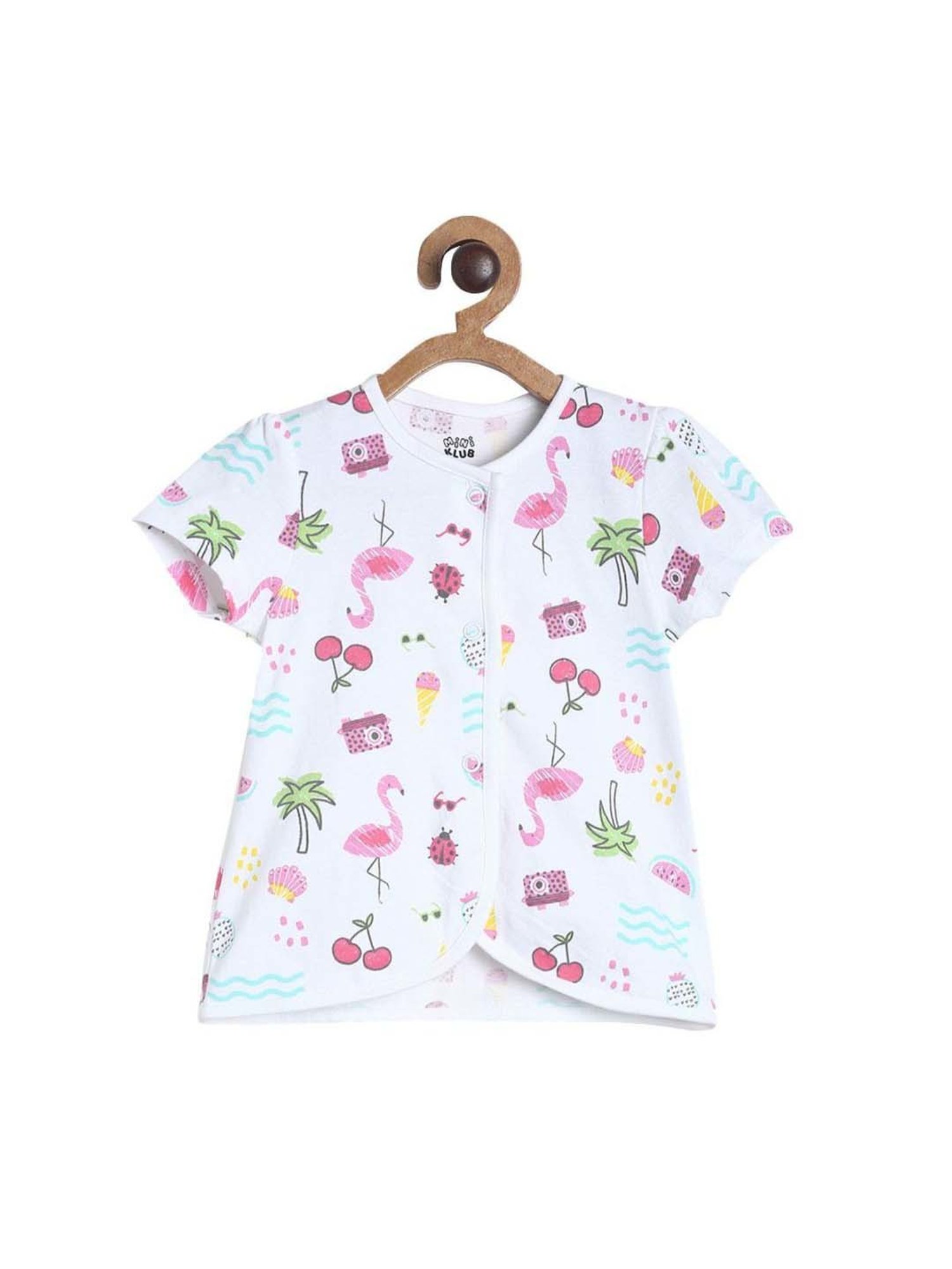 MINIKLUB Kids Multicolor Cotton Printed Top (Pack of 3)