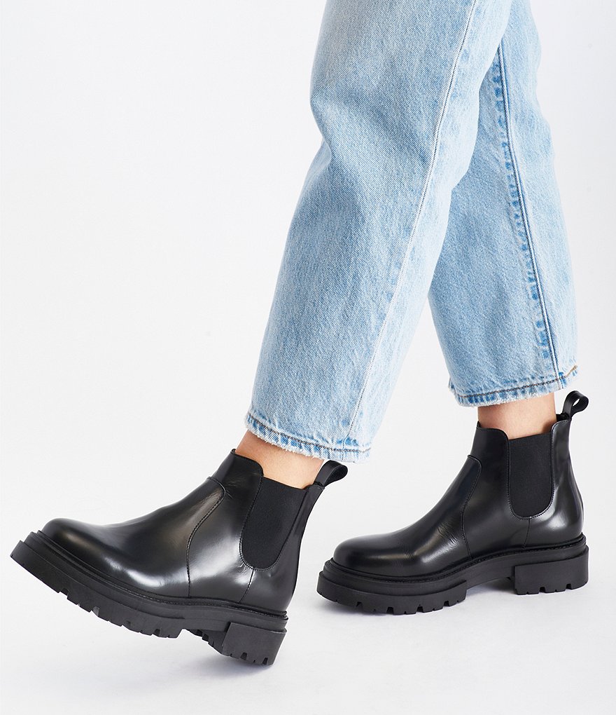 Free People Lola Leather Lug Sole Chelsea Booties