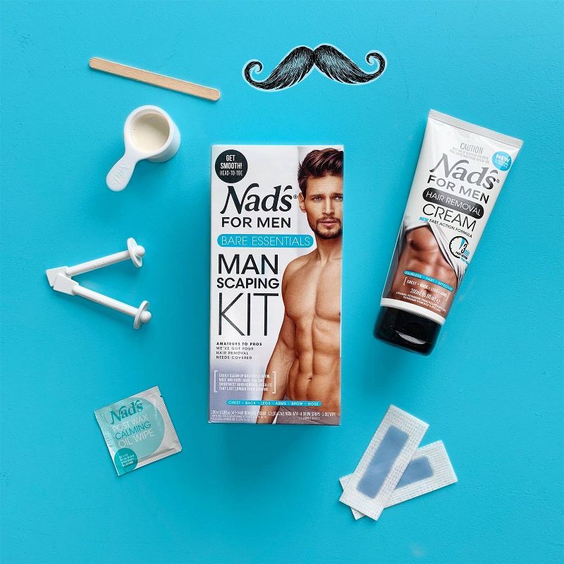 Nad's Men's Hair Removal Manscaping Kit - 4ct