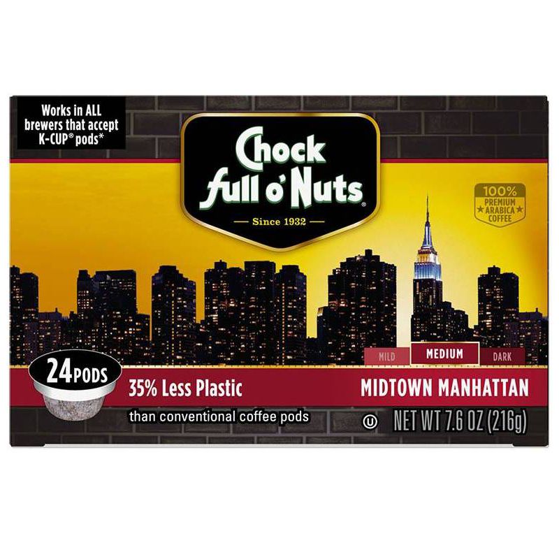 Chock Full MidTown Medium Roast Coffee -Single Cup - 24ct/5.7oz