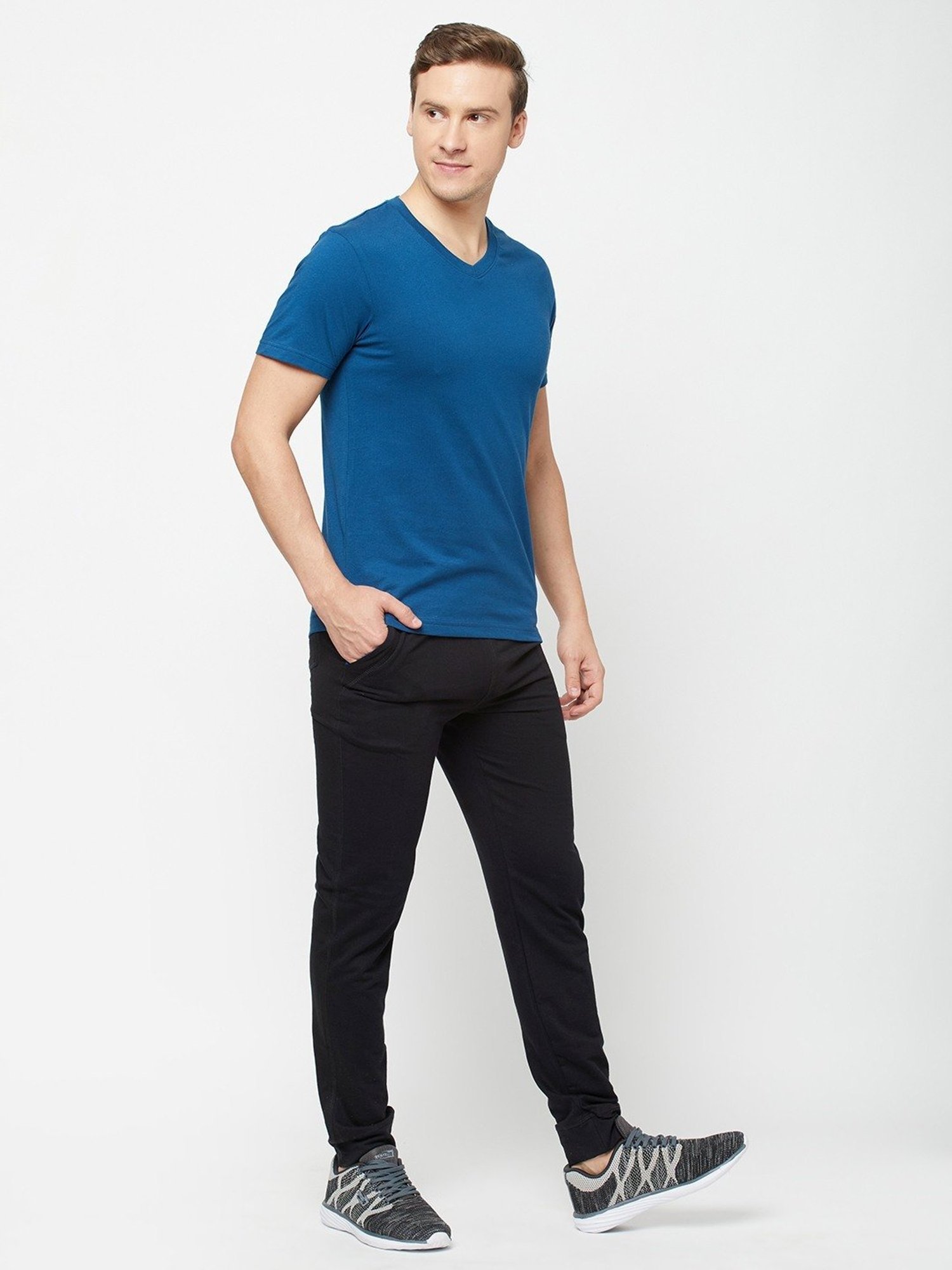Sporto Mid Navy Regular Fit T-Shirt