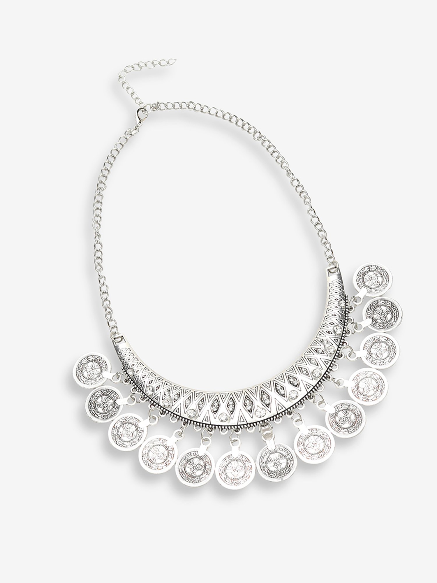 Sri Jagdamba Pearls White Alloy Classic Necklace & Earring Set