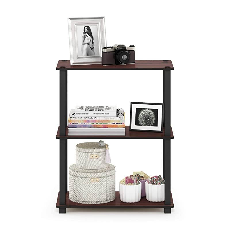 TurnSTube 3Tier Compact Multipurpose Shelf Display Rack Square Dark CherryBlack