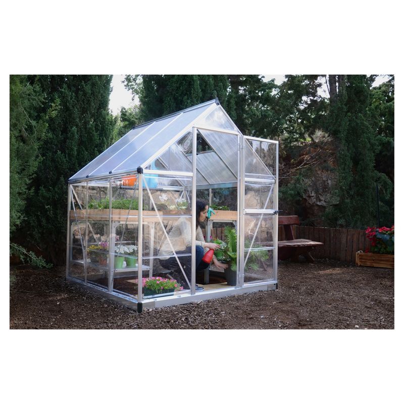 6'X6' Hybrid Greenhouse - Silver - Palram