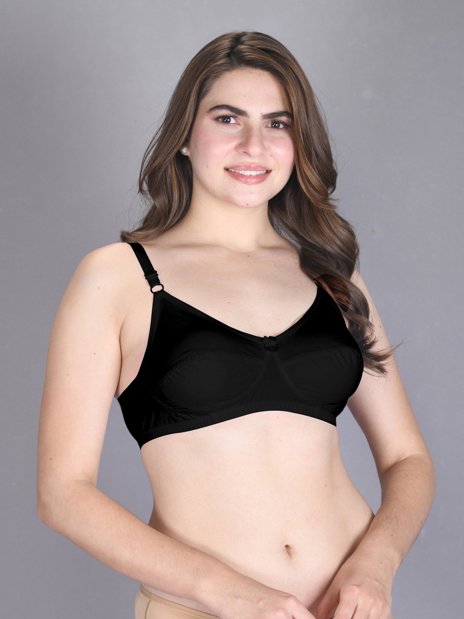 Lux Venus Black Full Coverage Non-Wired Everyday Bra With Adjustable Strap - Pack of 2