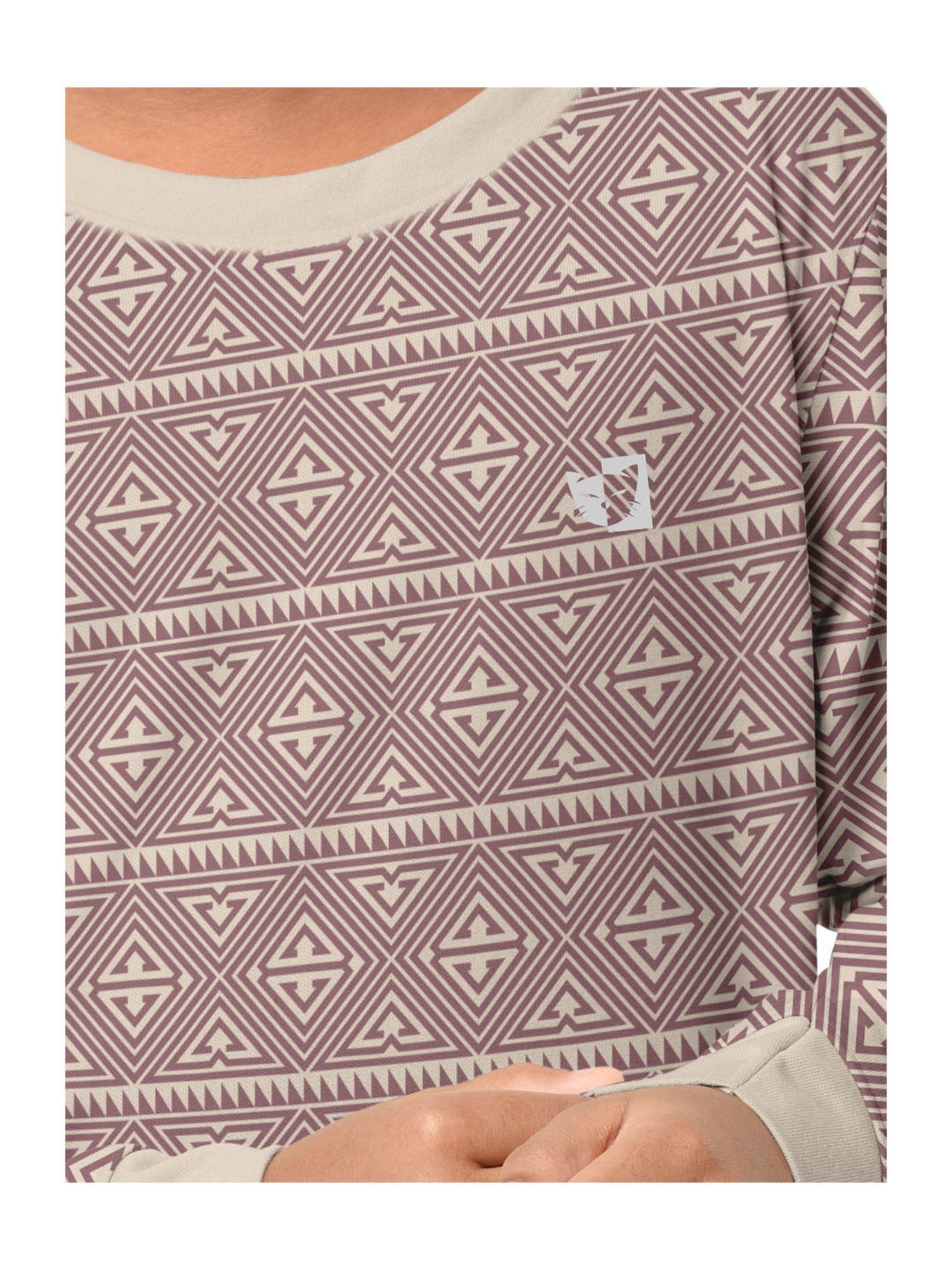 HELLCAT Beige & Green Printed Full Sleeves T-Shirt (Pack Of 2)