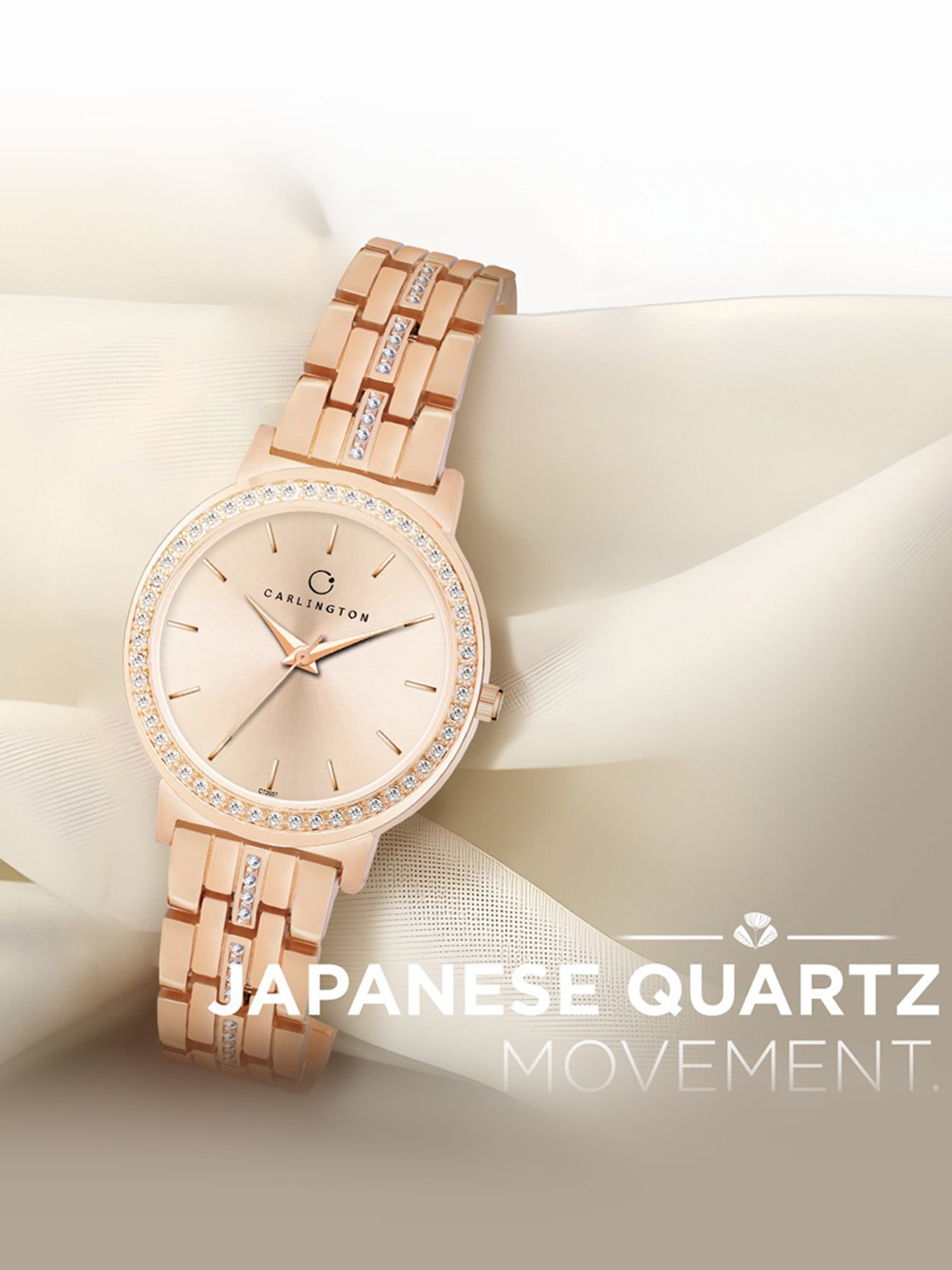 Carlington Iconic 2037 RoseGold Analog Watch for Women