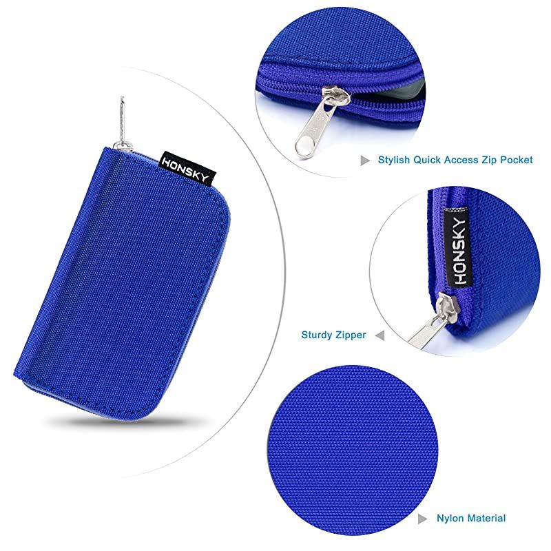 Card Case 22 Slot Zippered Memory Card Holder Memory Card Case Organizer Storage Wallet for Cards Micro Cards CF XC HC MMC Green