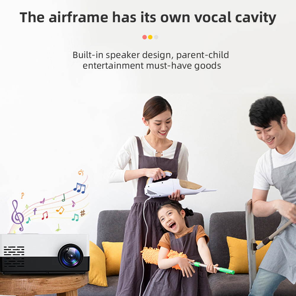 Portable LED Mini Projector Supports 1080P Full HD Supported HDMI USB Audio Projector Home Media Video Player