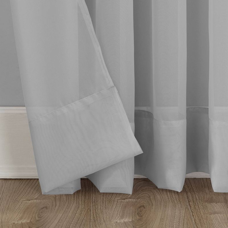 59"x84" Emily Sheer Voile Grommet Top Curtain Panel Gray - No. 918