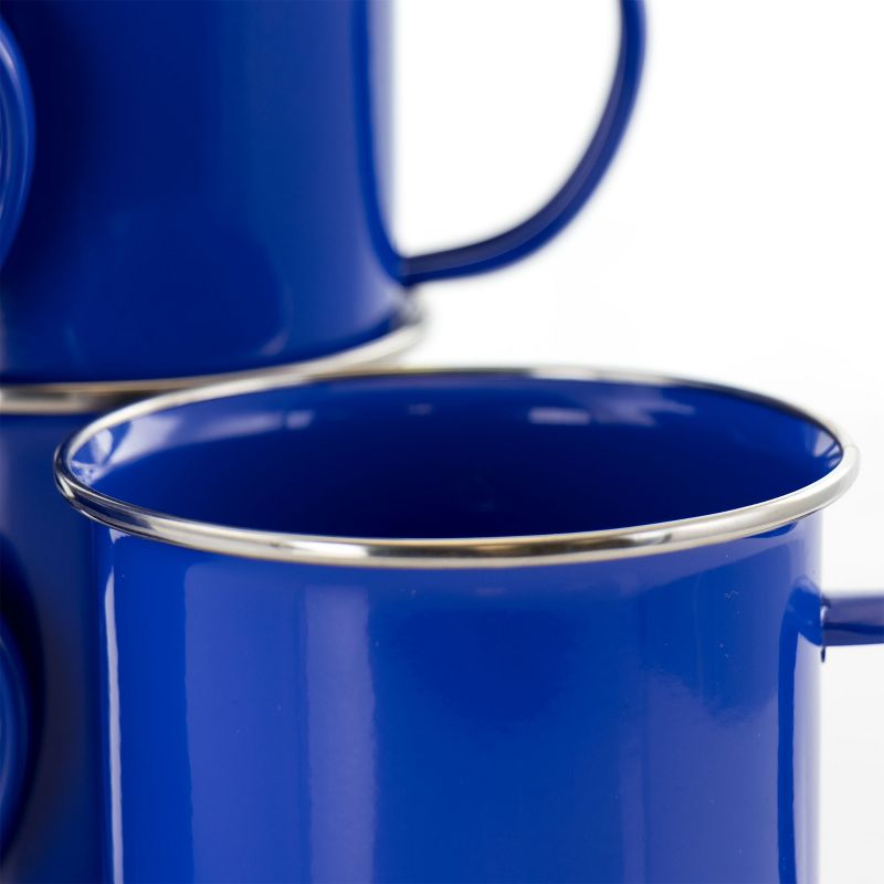 Studio California Blutique 6 Piece 18 Ounce Galvanized Steel Mug Set in Blue