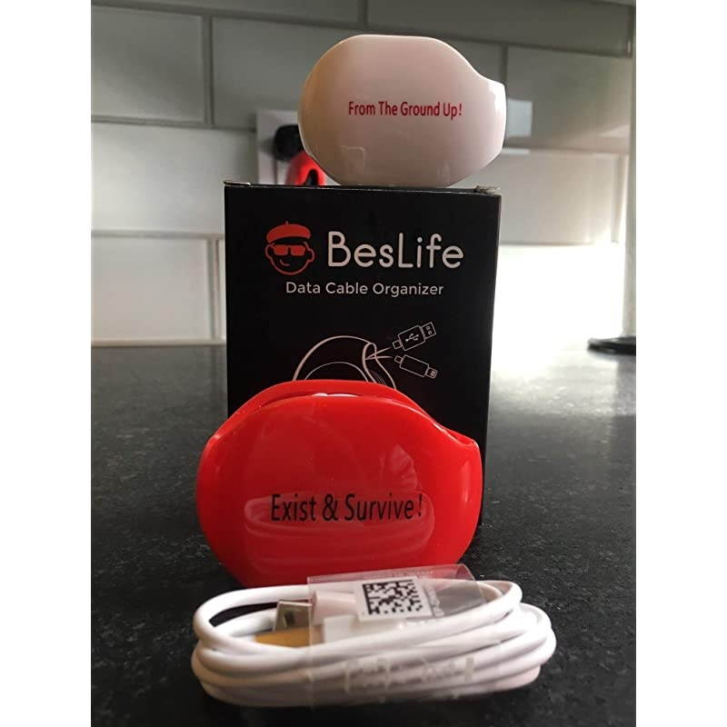 Cable Organizer Retractable Cord Winder Portable Automatic Headphone Holder SmallLarge WhiteRed