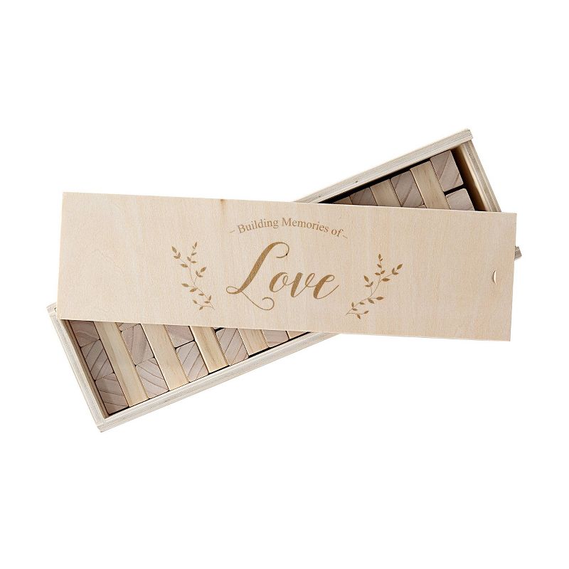 "Building Memories Of Love" Wooden Block Guestbook