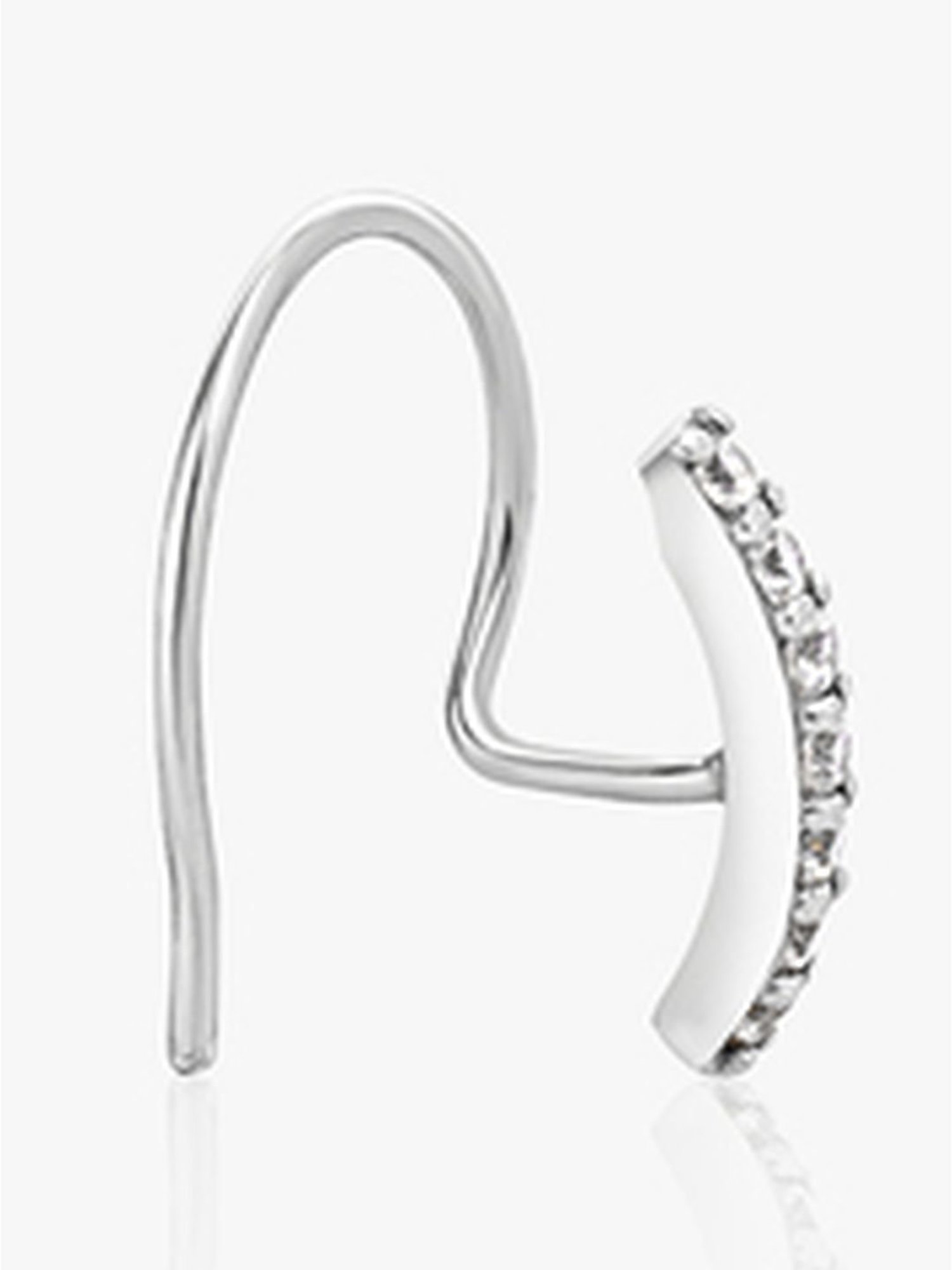 March by FableStreet Elegant White Zircon 92.5 Sterling Silver Nose Ring