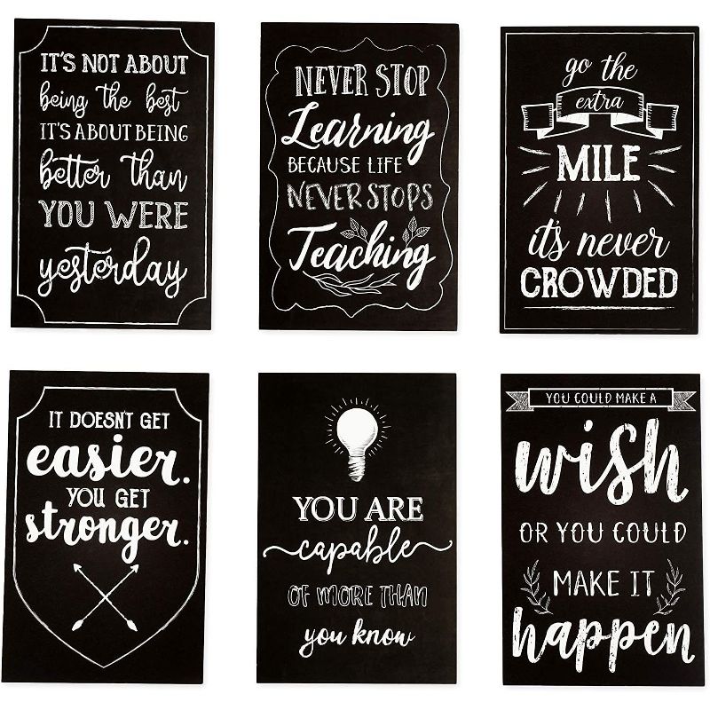 Pipilo Press 40-Pack Motivational Quotes Postcards, 20 Chalkboard Designs (4 x 6 inches)