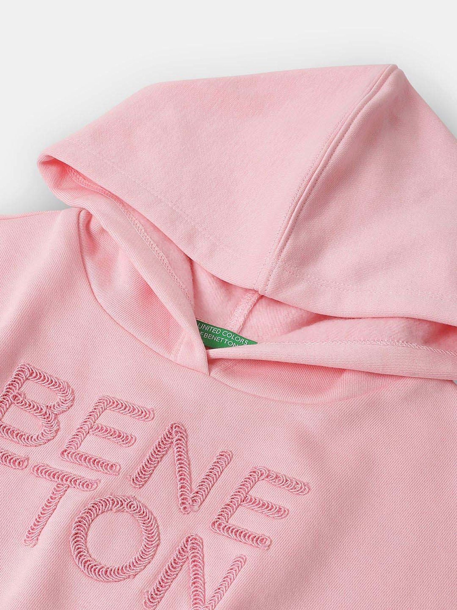 United Colors of Benetton Girls Pink Solid Full Sleeves Sweatshirts