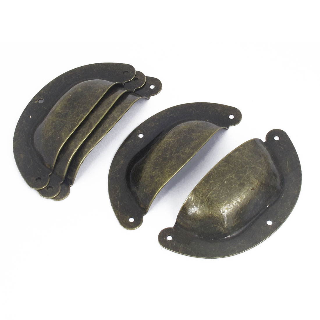 Global Bargains Cabinet Bin Dresser Drawer Antique Style Metal Door Pull Handle Bronze Tone 5pcs