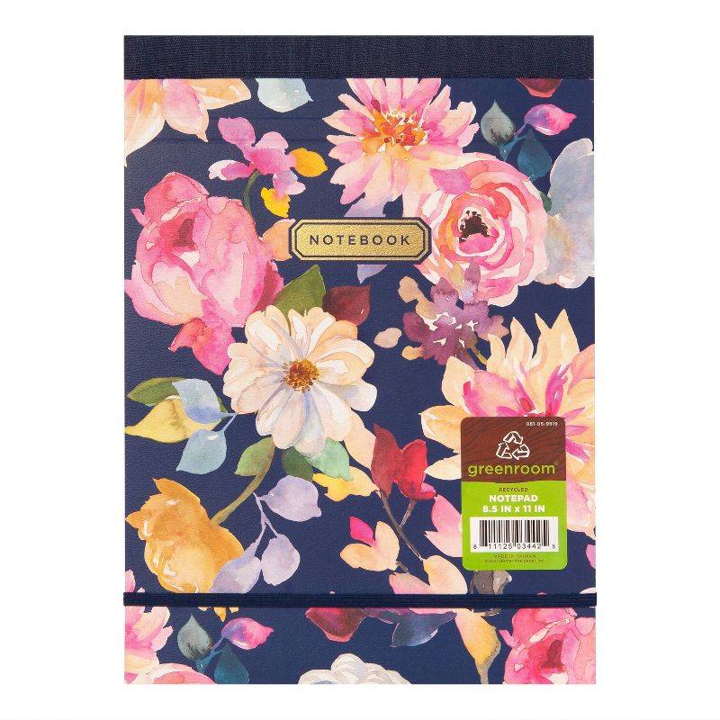 Legal Pad Letter Size Navy Floral - greenroom
