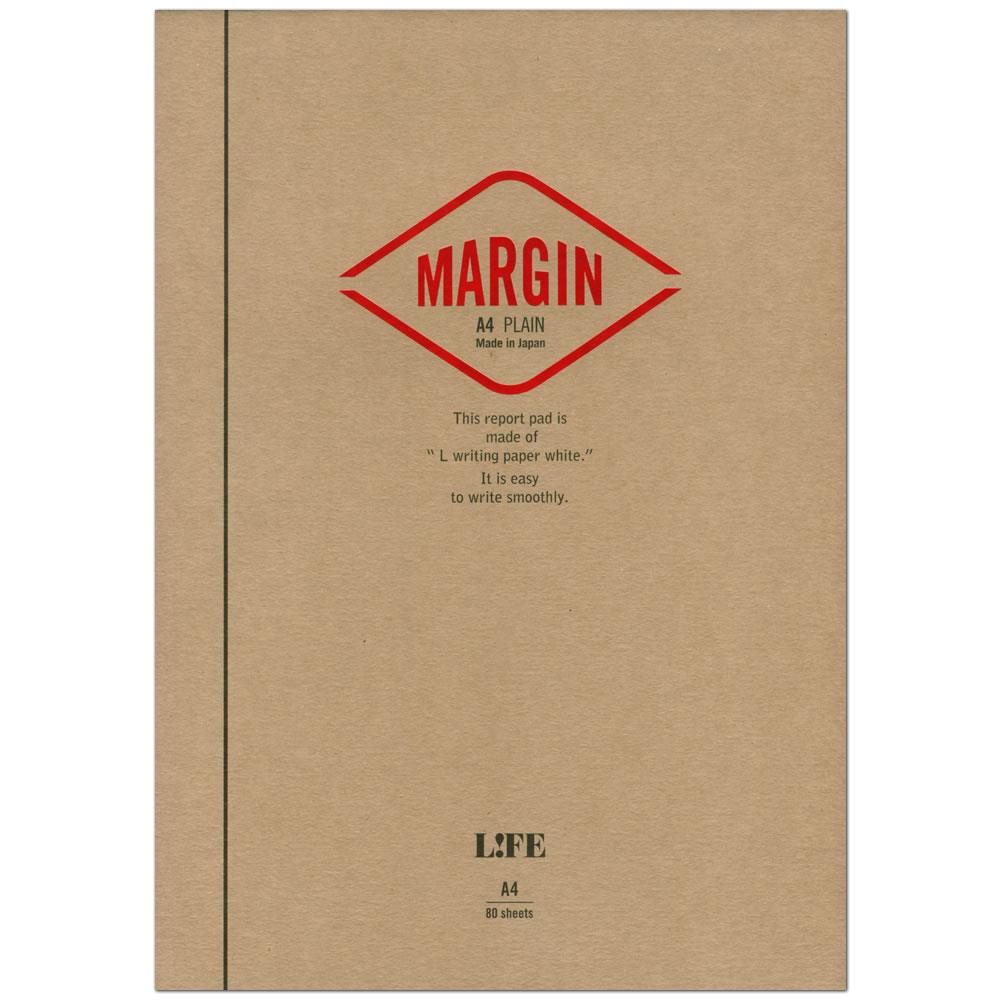 Life Margin Report Bound On Top Notebooks: 8 in. x 12 in. (Tan/Red Cover, Blank Pages)