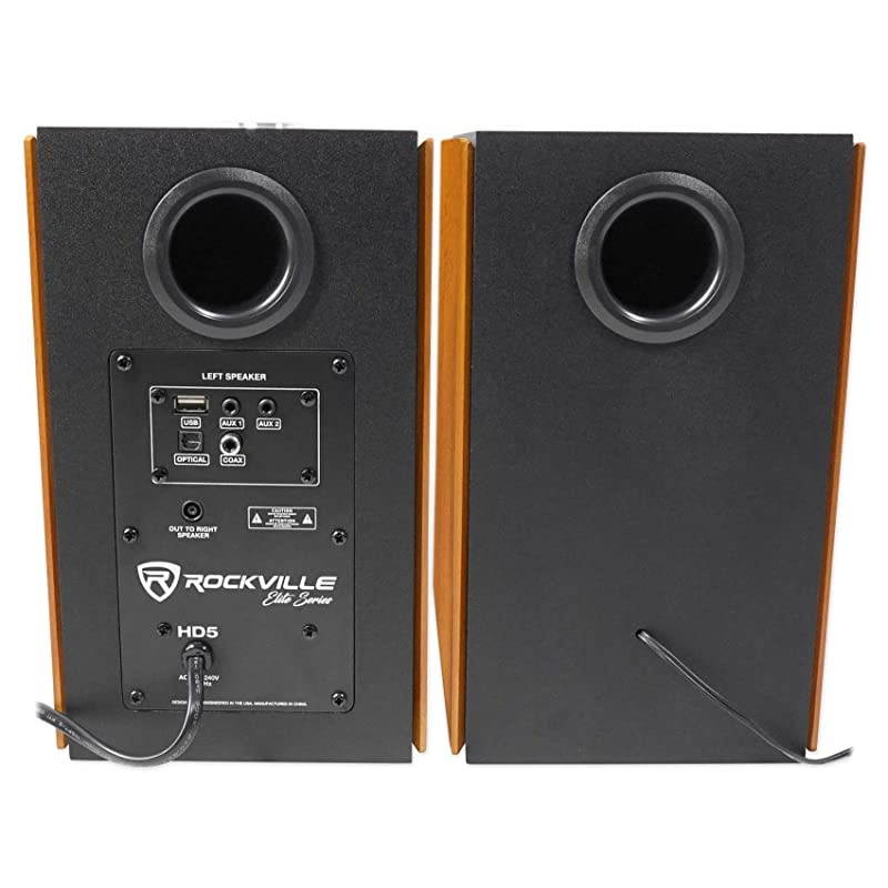 HD5 Pair Powered Bookshelf Speakers Bluetooth Monitor Speaker System 5 inch