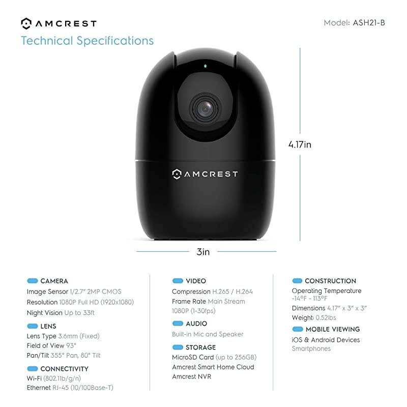 1080P WiFi Camera Indoor, Nanny Cam, Dog Camera, Sound & Baby Monitor, Human & Pet Detection, Motion-Tracking, w/ 2-Way Audio, Phone App, Pan/Tilt Wireless IP Camera, Night Vision, Smart Home