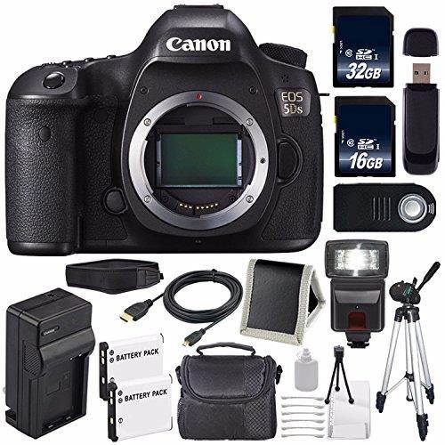 Canon EOS 5DS DSLR Camera (International Model) 0581C002 + LP-E6 Battery + 32GB Card + 16GB Card Bundle