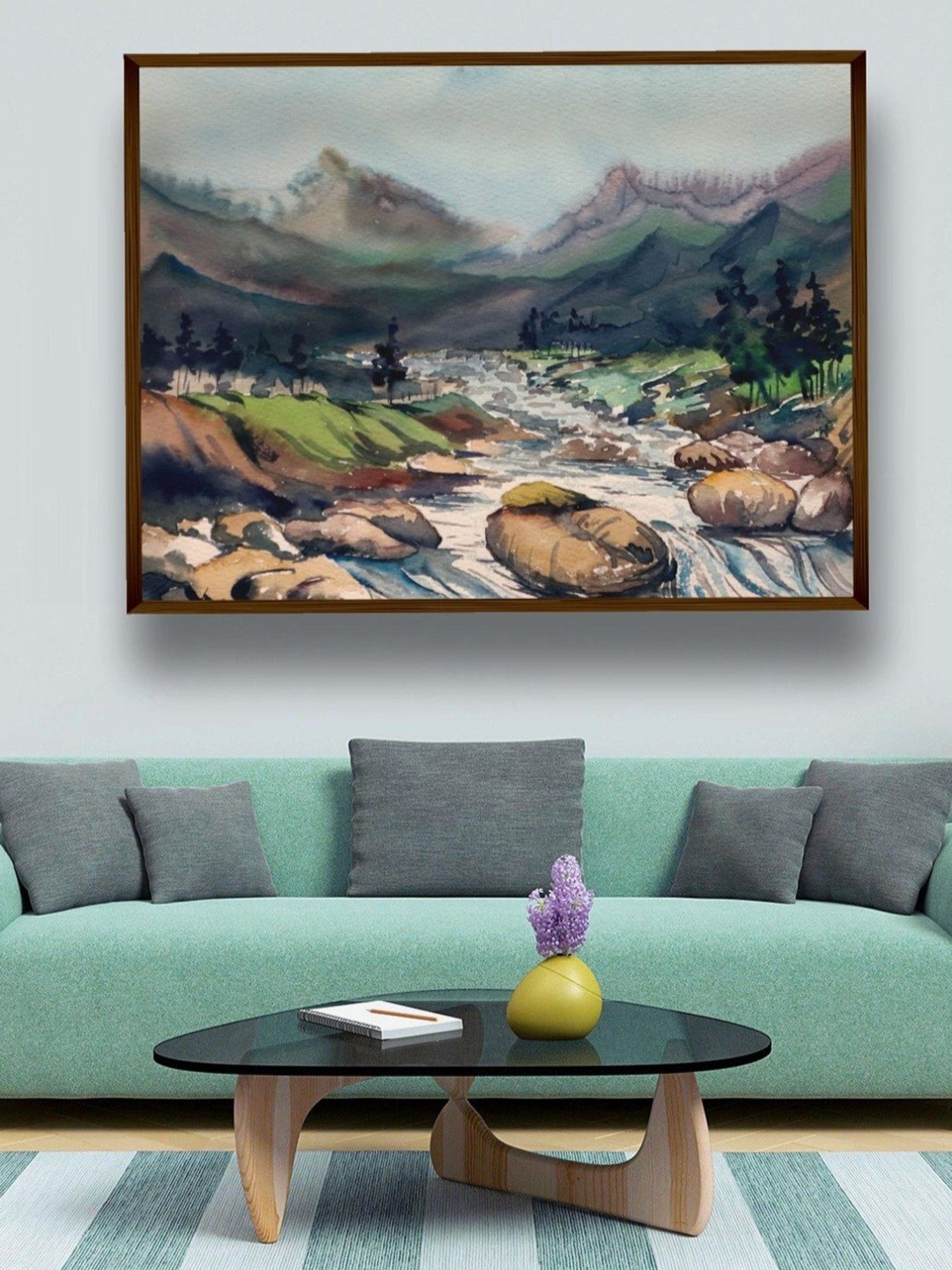 The Art House Abstract Multicolor Canvas Wall Painting