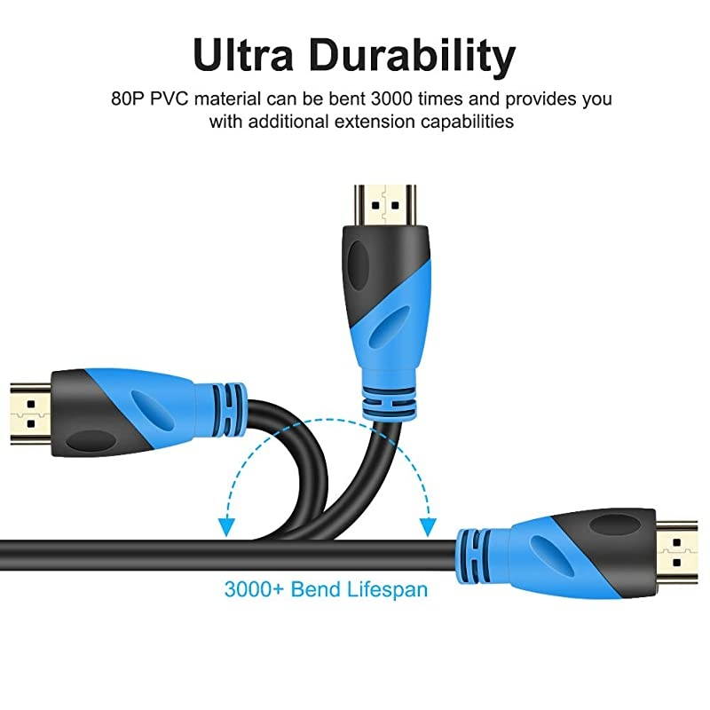 HDMI Cable  30 FT4K UHD HDMI 20 Upgrad Ultra High Speed 18Gbps Gold Plated ConnectorsEthernet Audio ReturnVideo 4KHD 1080p 3D Compatible with Xbox Playstation PS3 PS6 PC Apple TV
