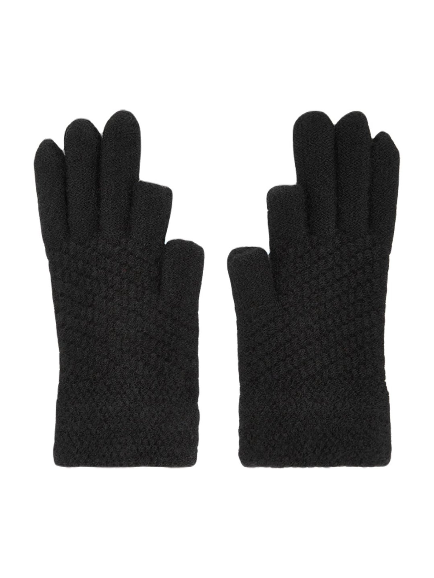 Byford by Pantaloons Black Solid Gloves