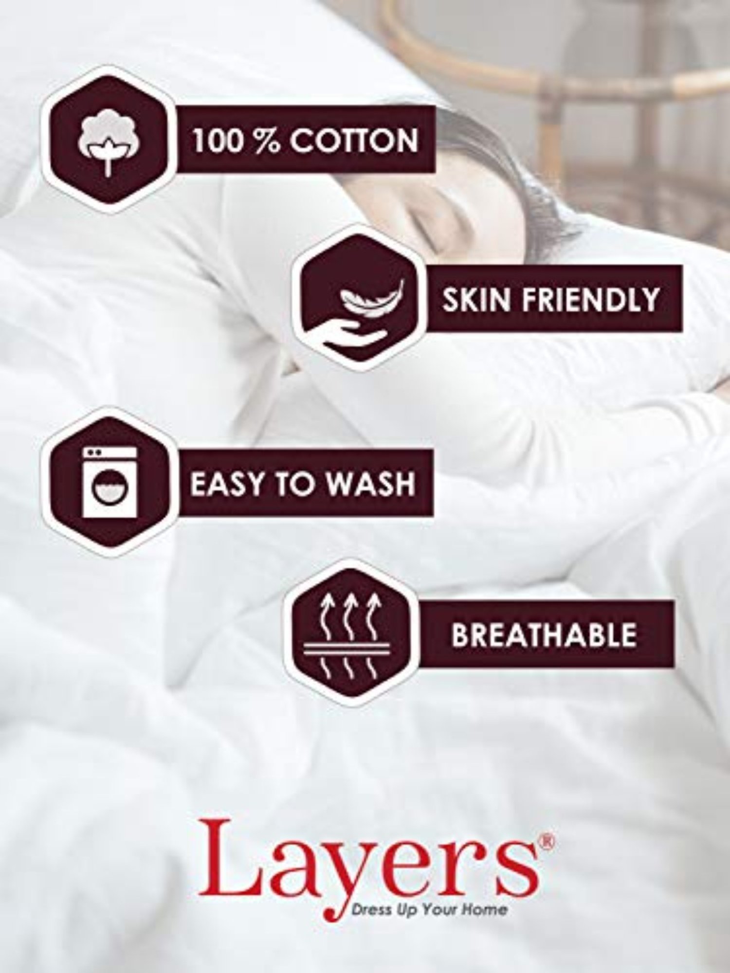 Layers Savona Solid Red Cotton Queen Comforter