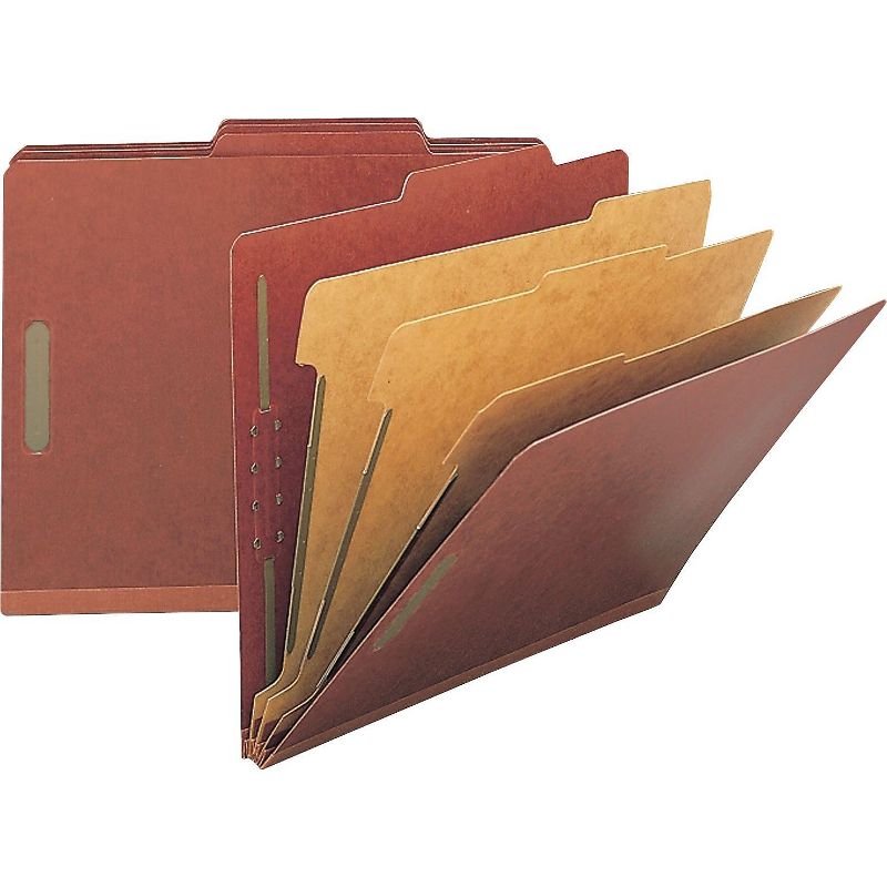 Nature Saver Classification Folders 3" Exp. Legal 3 Div 10/BX Red 01055