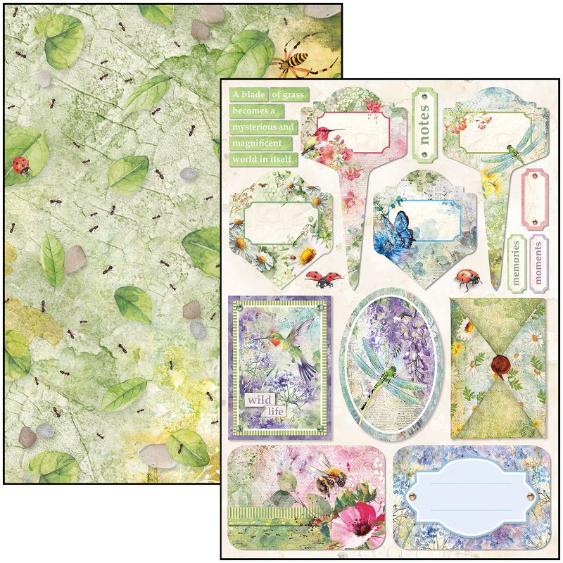 Ciao Bella Double-Sided Creative Pack 90lb A4 9/Pkg-Microcosmos, 9 Designs/1 Each