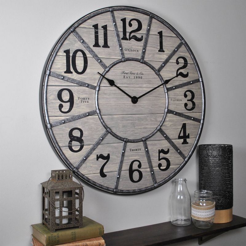 27" Cooper Farmhouse Wall Clock Gray - FirsTime & Co.