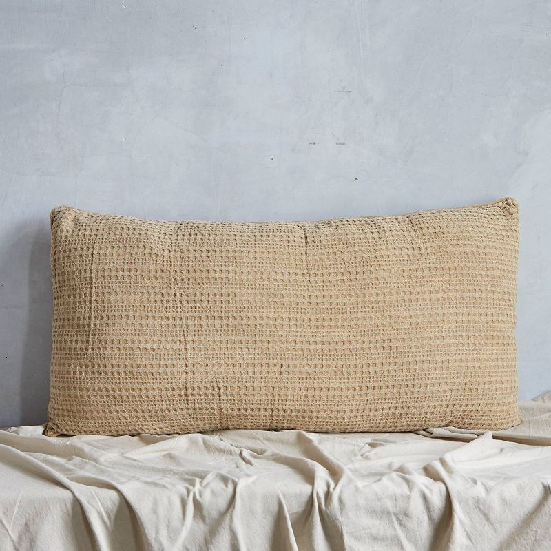 20"x40" Oversize Stone Wash Lumbar Throw Pillow Ochre - Patina Vie
