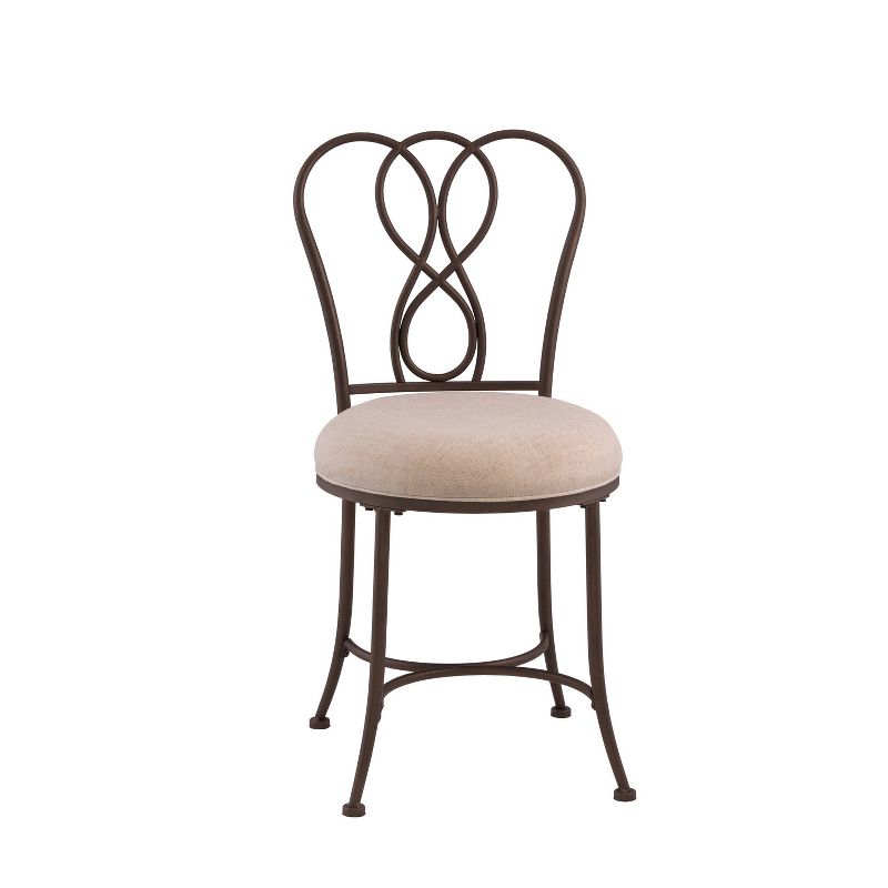 18.5" Christina Metal Vanity Stool Bronze/Cream - Hillsdale Furniture